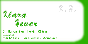 klara hever business card